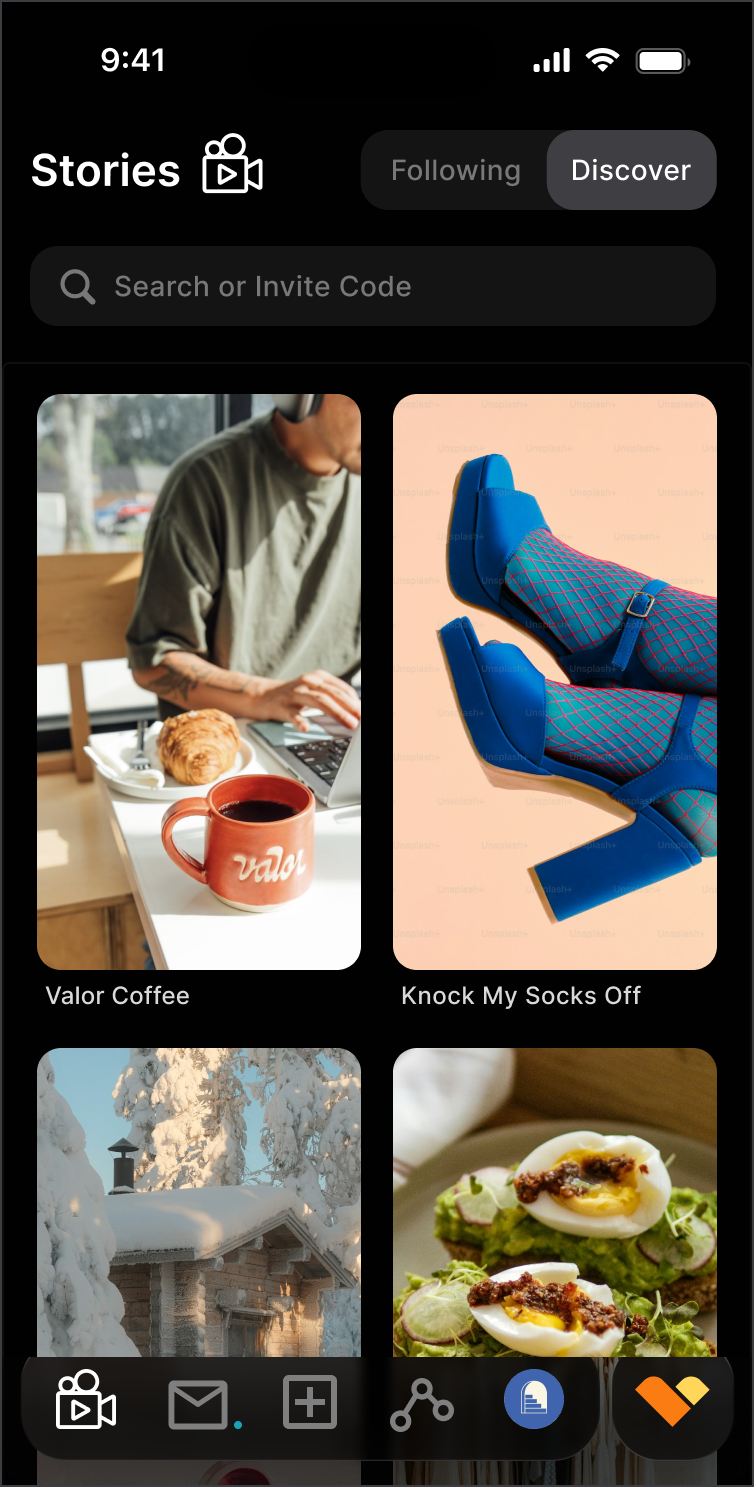 Discover tab — find brands